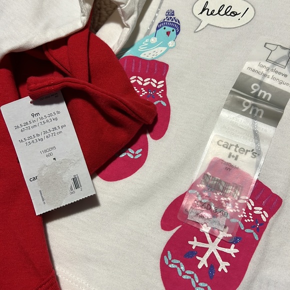 Set of 2 long sleeve tops (one shirt and one onesie), size 9 months, never worn - Picture 5 of 5